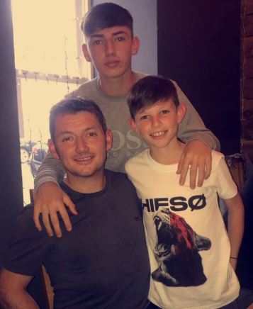 Billy Gilmour with his father Billy Gilmour Sr. and brother Harvey Gilmour